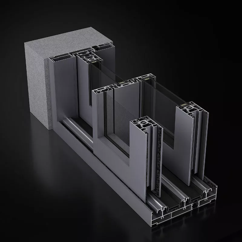 Electric Built In Blinds Louver Aluminum Sliding Window